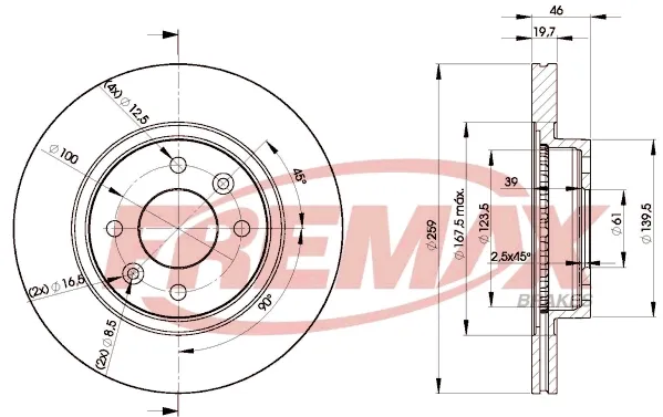 Передние тормозные диски BD5081 Fremax