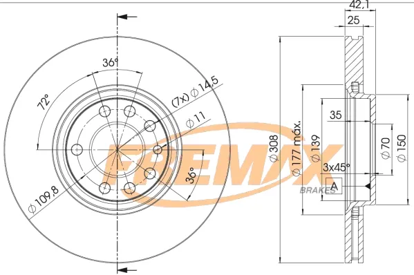 Передние тормозные диски BD9061 Fremax
