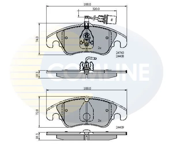 Передние тормозные колодки CBP21789 Comline
