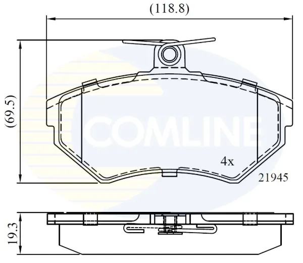 Передние тормозные колодки CBP0736 Comline