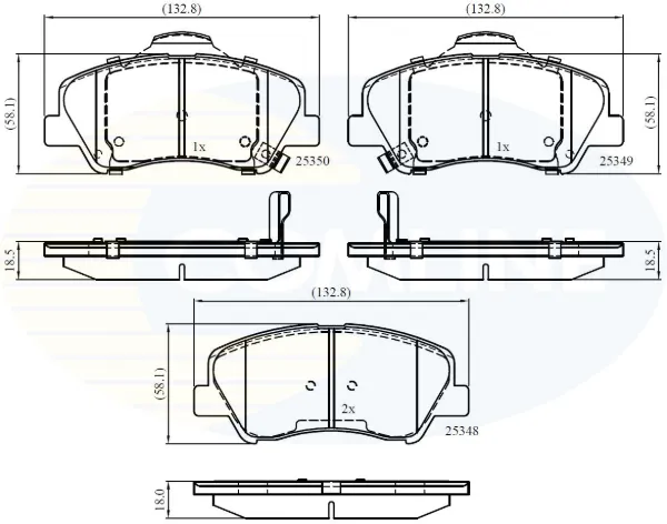 Передние тормозные колодки CBP32040 Comline