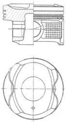 Поршень с пальцем без колец, STD 41250600 Kolbenschmidt