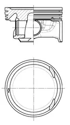 Поршень с пальцем без колец, STD 41487600 Kolbenschmidt