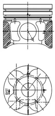 Поршень на 1 цилиндр, 2-й ремонт 40179610 Kolbenschmidt