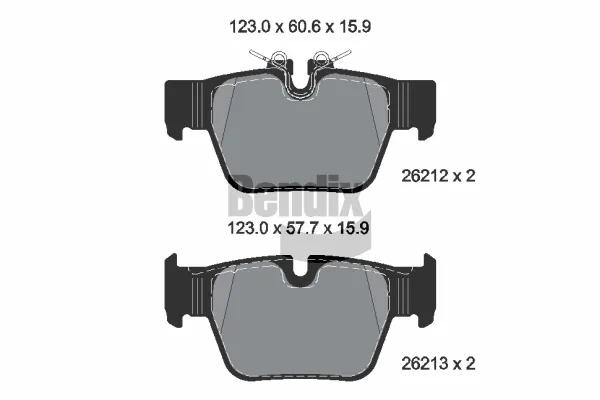 Задние тормозные колодки BPD2481 Jurid/Bendix