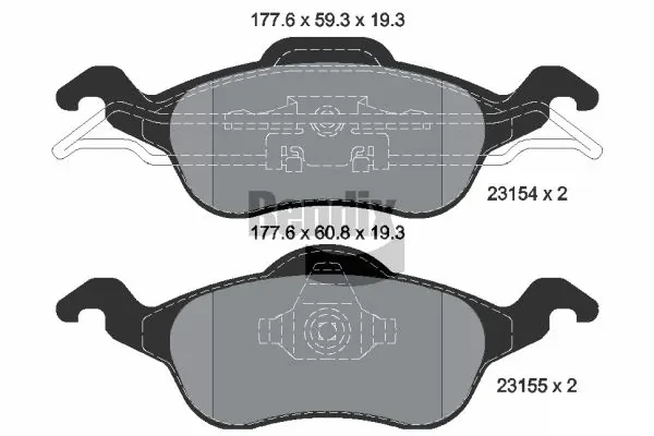 Передние тормозные колодки 1048287 Ford