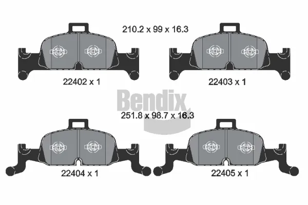 Передние тормозные колодки BPD1636 Jurid/Bendix