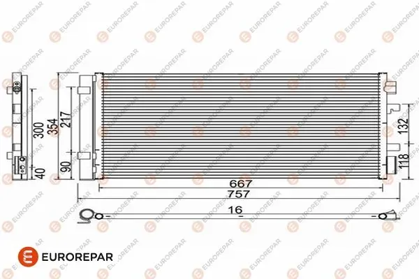 Радиатор кондиционера 1618099780 Eurorepar