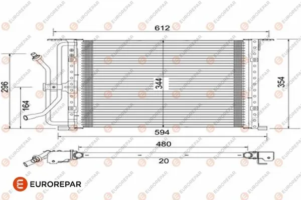 Радиатор кондиционера 1609637480 Eurorepar
