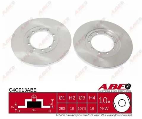 Тормозные диски C4G013ABE ABE
