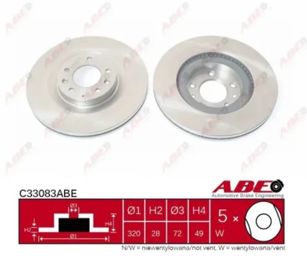 Передние тормозные диски C33083ABE ABE