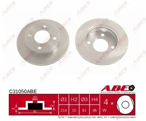 Передние тормозные диски C31050ABE ABE