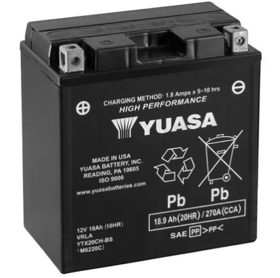 Автомобільний акумулятор Юаса 18 А/г 6 В (YTX20CHBS)