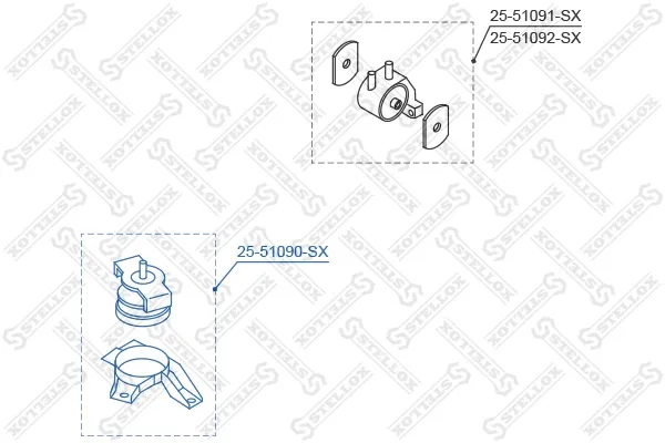 Правая подушка двигателя 2551090SX Stellox