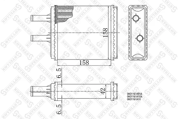 Радиатор печки 1035106SX Stellox