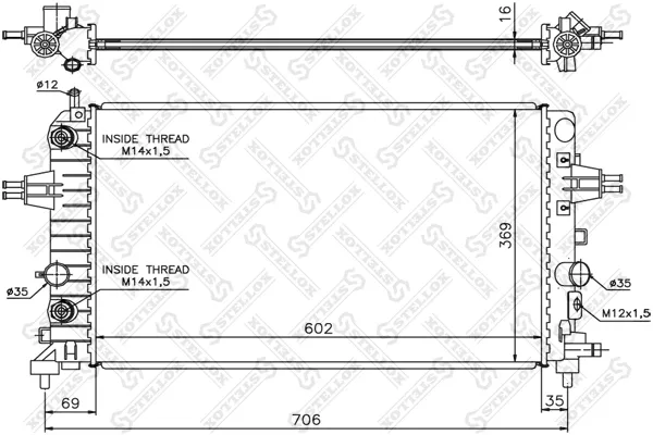 Радиатор 1025400SX Stellox
