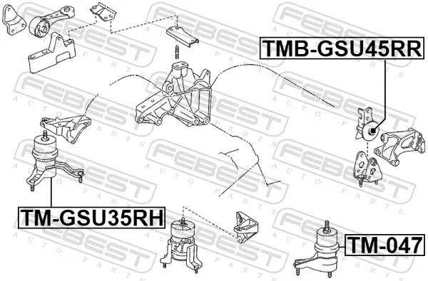 Задняя подушка двигателя на Lexus RX 330/350 U3