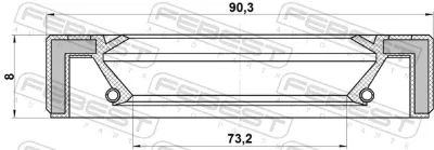 Сальник полуоси переднего моста правой FEBEST 95GAY75900808R