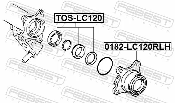 Кольцо стопорное подшипника задней полуоси TOSLC120 Febest