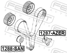 1287AZER Febest Ролик натяжителя ремня ГРМ