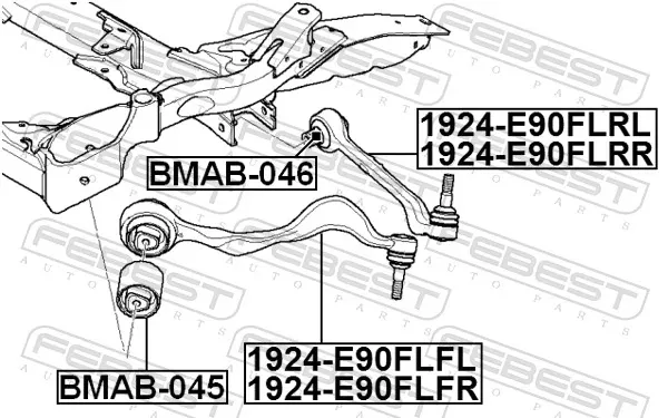 Рычаг передней подвески левый 1924E90FLRL Febest