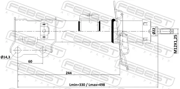 Амортизатор передний правый 54661A7AB0 Hyundai/Kia