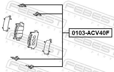 Комплект пружинок крепления дисковых колодок передних 0103ACV40F Febest