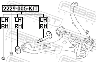 Болт нижнего рычага 2229005KIT Febest