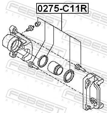0275C11R Febest Ремкомплект заднего тормозного суппорта