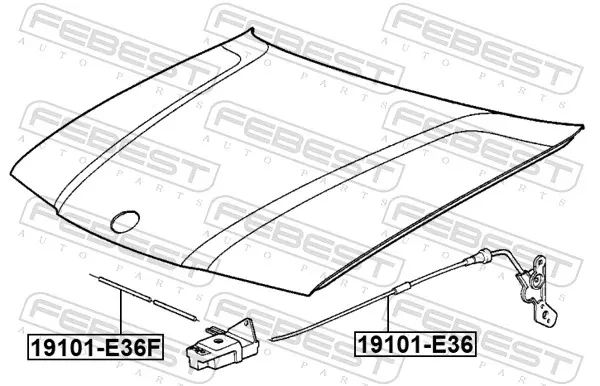 Трос капота 19101E36 Febest
