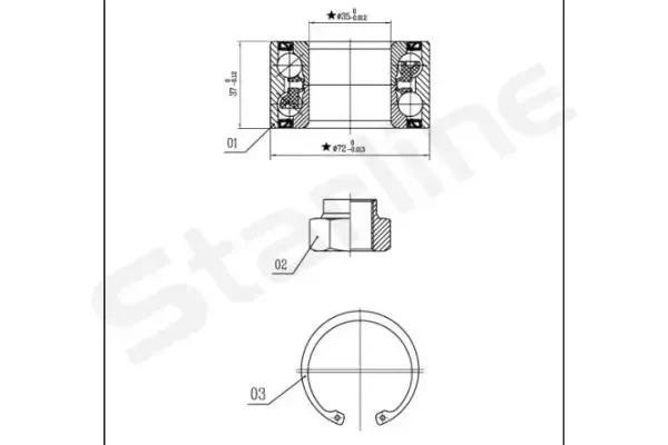 Подшипник ступицы LO00882 Starline