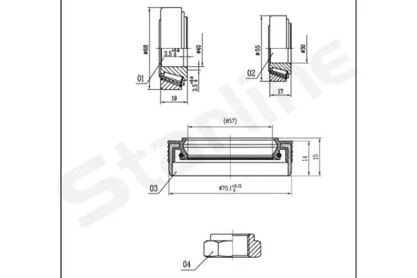 Подшипник задней ступицы LO03429 Starline