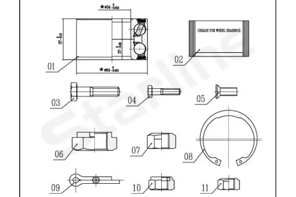 Подшипник ступицы LO01358 Starline