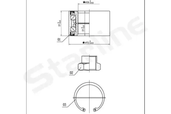 Подшипник ступицы LO01432 Starline
