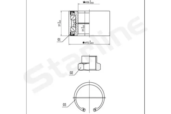 Подшипник ступицы LO01432 Starline
