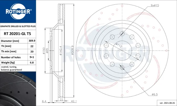 Тормозные диски RT20201GLT5 Rotinger