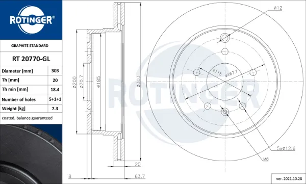 Тормозные диски RT20770GL Rotinger