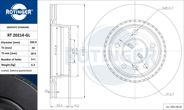 Тормозные диски RT20214GL Rotinger