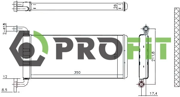 Радиатор печки 17600307 Profit