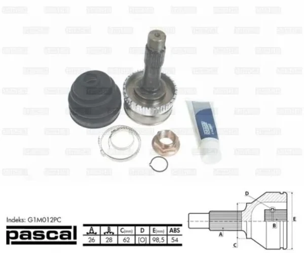 ШРУС наружный передний G1M012PC Pascal