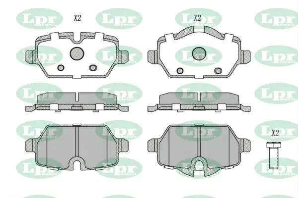 Задние тормозные колодки 05P1249 LPR