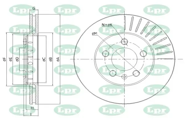 Передние тормозные диски A1461V LPR