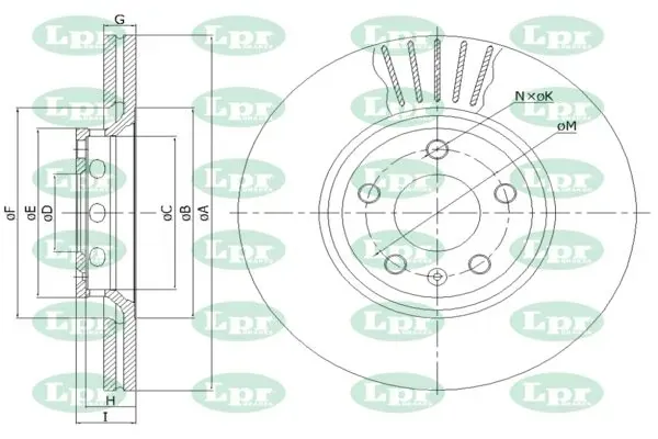 Передние тормозные диски V2003V LPR