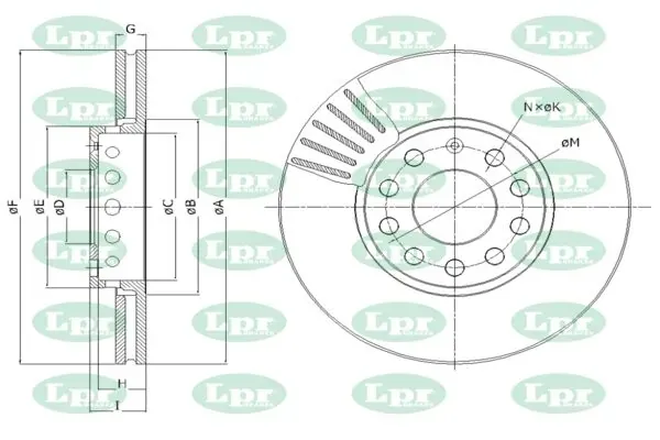 Передние тормозные диски A1371V LPR