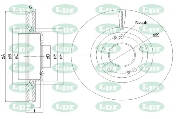 Передние тормозные диски H2003V LPR