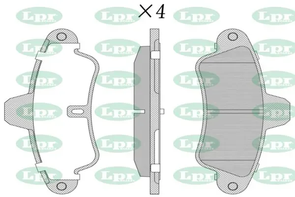 Задние тормозные колодки 05P714 LPR