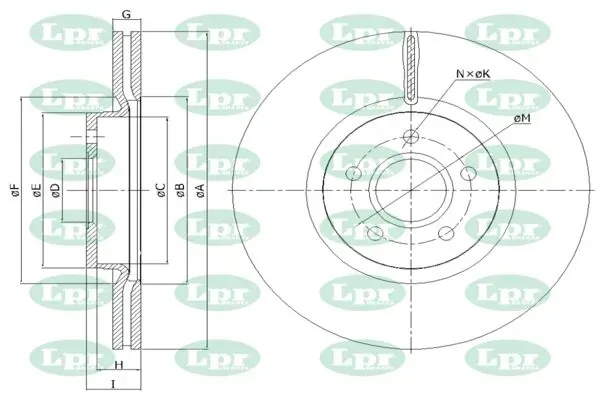 Передние тормозные диски V1005V LPR