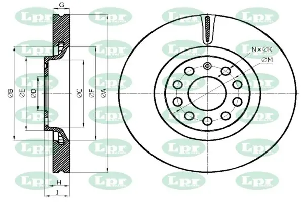 Передние тормозные диски A1561V LPR