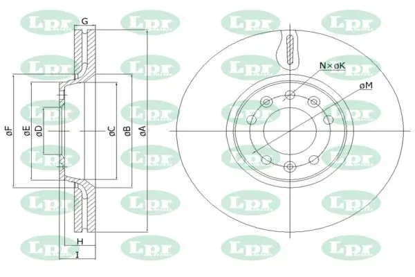 Передние тормозные диски C1009V LPR
