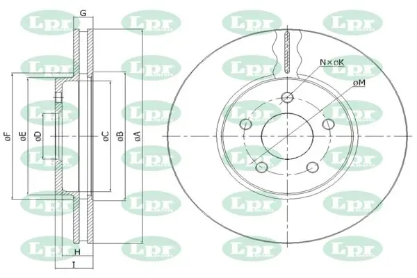 Передние тормозные диски F1031V LPR